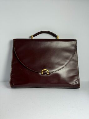 Vintage Cartier Must De Cartier Burgundy Leather Old Money Briefcase